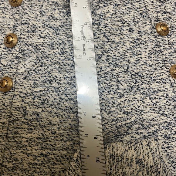 Zara High Rise 6 Button Blue & White Short Size Medium - Picture 4 of 7